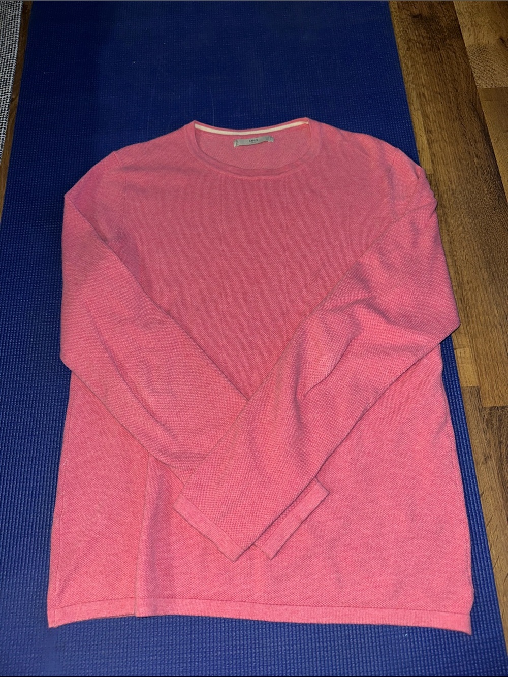 Mango Knit Crewneck Sweater in Coral Pink